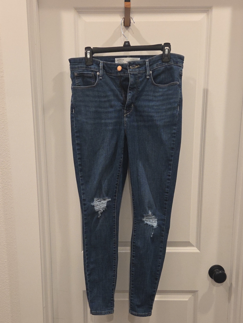 Levi Strauss  Dark Blue Skinny Ripped Jeans - Women's High Rise Super Skinny